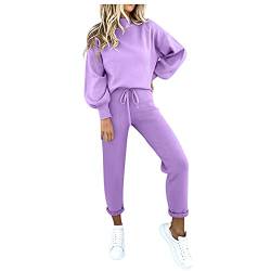 Jogginganzug Damen Trainingsanzug Oversize Hausanzug Lang Bunt Kuschelig Sportanzug Elegant Warm Freizeitanzug Kuschelig Jumpsuit Jogginganzüge Modern Große Größen Sportset 2 Teilig Homewear Winter von Cvanxluy