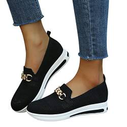 Sneaker Damen Schwarz 40 Freizeitschuhe Sales Mode Leicht Flache Schuhe Atmungsaktive Frauen Schnürhalbschuhe Laufschuhe Sommer Casual Outdoor Walkingschuhe Laufschuhe Halbschuhe von Cvanxluy