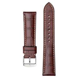 14-22mm Uhrenarmband Leder Klassik Ersatzband für Männer Frauen Brown-Beige-Linie, 20mm von Cycat