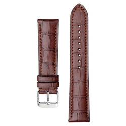 14-22mm Uhrenarmband Leder Klassik Ersatzband für Männer Frauen Brown-Brown-Linie, 19mm von Cycat