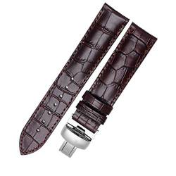 Cycat Leder Classic Uhrenarmband 14-22Mm Vintage-Ersatz-Uhrenarmbänder Brown Silver Buckle, 16mm von Cycat