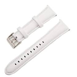 Leder Uhrenarmbänder 18mm/20mm/22mm/24mm Doppelseitiges Leder-Uhrenarmband Weiß, 24mm von Cycat