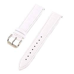 Leder-Uhrenarmband-Gurt-Frau Uhrenarmbänder 10-24mm Mehrfarbenuhrenarmbänder Weiß, 12mm von Cycat