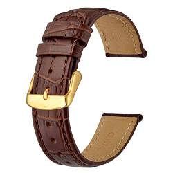 Lederarmband 18-22mm Geschäfts-Leder-Uhrenarmband für Mann-Frauen Brown-Brown-Linie, 22mm von Cycat