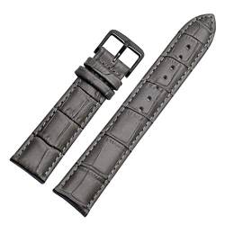 Lederarmband Bambusuhrenarmband für Männer oder Frauen Armband 18mm/20mm/22mm Uhrenarmband Grau Schwarz Buckle, 18mm von Cycat