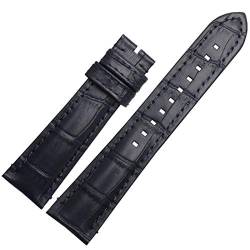 Lederband 22mm Double Head Schicht Armband mit Edelstahl-Schnalle Dunkelblau, 22mm Schwarz Bucle von Cycat