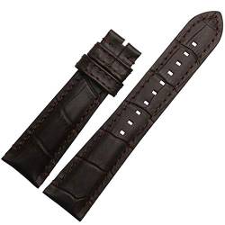 Lederband 22mm Double Head Schicht Armband mit Edelstahl-Schnalle Dunkelbraun, 22mm Silber Bucle von Cycat