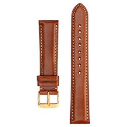 Lederband Männer Frauen Ersatz Gürtel Vintage-Leder-Uhrenarmband Beige Stitching-G, 22mm von Cycat