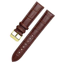 Lederband Straps 12-24mm-Uhr-Armband Armband braun Gold, 16mm von Cycat