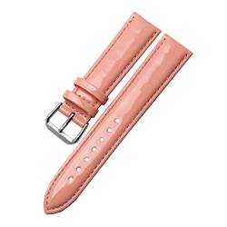 Lederband für Damen Armband Armband 14-20mm Ersatzband Orange Pink, 16mm von Cycat