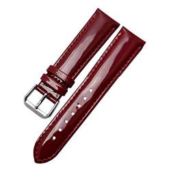 Lederband für Damen Armband Armband 14-20mm Ersatzband rot, 14mm von Cycat