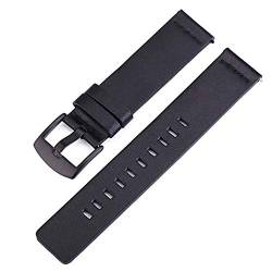 Lederersatzuhrenarmband mit Poliert Uhr Schließe Schnalle Schwarz Schwarz, 18mm von Cycat