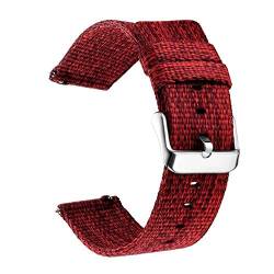 Nylon Uhrenarmbänder Strap 18/20/22/24mm Breite Quick Release-Uhrenarmband rot, 22mm von Cycat