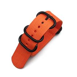 Nylon-Uhrenarmband 18mm/20mm/22mm/24mm gestreifte Regenbogen-Leinwand-Ersatz Nylon Uhrenarmbänder Orange, 24mm von Cycat