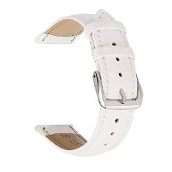 Uhrenarmband 12mm-24mm Uhrenarmband Leder Armbanduhr-Armband Weiß, 12mm von Cycat
