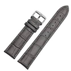 Uhrenarmband Leder Bambusuhrenarmband 18-22mm-Uhrenarmband Grau Silber Buckle, 18mm von Cycat