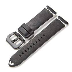 Vintage Leder Uhrenarmbänder Strap 18-24Mm Männer Frauen Lederband Uhren Zubehör Schwarz Schwarz, 18mm von Cycat