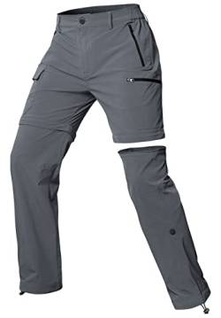 Cycorld Damen-Wanderhose-Zip-Off-Trekkinghose, Atmungsaktiv Wanderhose Damen Schnell Stretch Trekkinghose Abnehmbar Zip Off Outdoorhose Sommer Hiking Pants Funktionshose (Hellgrau, L) von Cycorld