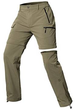 Cycorld Damen-Wanderhose-Zip-Off-Trekkinghose, Atmungsaktiv Wanderhose Damen Schnell Stretch Trekkinghose Abnehmbar Zip Off Outdoorhose Sommer Hiking Pants Funktionshose (Khaki, L) von Cycorld