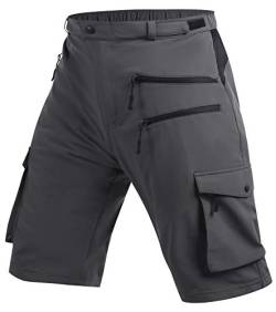 Cycorld Kurze Hosen Herren, Shorts-Herren-Sommer-Hose-MTB-Schnelltrocknend-Outdoor-Bermuda-Sweat-Cargo-Sports-Shorts Chino Wanderhose Trekking Stretch Mountainbike Arbeit Tennis Männer (Grey,S) von Cycorld