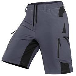 Cycorld Kurze-Hosen-Herren-Shorts, Wanderhose Herren Kurz Leicht Cargo Bermuda Cargo Chino Shorts Schnelltrocknend MTB-Hose Laufhose Sporthose Arbeitshosen Männer Kurz Sommerhose (Grau,L) von Cycorld