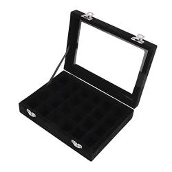 Ohrring Organizer 24 Grid Ohrring Aufbewahrungsbox Modeschmuck Display Tablett mit transparentem Deckel für Ohrstecker Ringe (Cyllde) von Cyllde