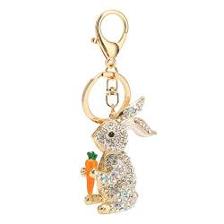 Schlüsselanhänger für Frauen, Metall-Kaninchen-Schlüsselanhänger, eingelegte Dekoration, Cartoon-Hase, Schlüsselanhänger, (Cyllde) von Cyllde