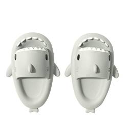 Cysincos Shark Slides Kinder, Cute Badeschuhe Kinder Mädchen, Bequem und Super Weich Hai Hausschuhe für Sommer, Unisex Shark Slippers für Outdoor und Indoor, Ente Badelatschen Kinder von Cysincos