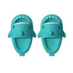 Cysincos Shark Slides Kinder, Cute Badeschuhe Kinder Mädchen, Bequem und Super Weich Hai Hausschuhe für Sommer, Unisex Shark Slippers für Outdoor und Indoor, Ente Badelatschen Kinder von Cysincos