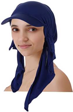 Cysocool Damen Weiche Chemo Turban Sommer Sonnenschutz Schirmmütze Haarausfall Kopftuch Vorgebunden Beanie Mütze Slouchy Kopfwickel Schlafmütze Frauen Krebs Kopf Wraps Bandana Hijab Kopfbedeckung von Cysocool