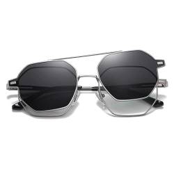 Cyxus Brillengestelle mit Magnetisch Clip Polarisierte Sonnenbrille Herren Damen Leichtes Metall Rahmen Sonnenbrille UV 400 für Fahren Angeln Reisen (01Schwarz) von Cyxus