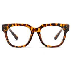 Cyxus Nerd Brille Ohne Stärke Blaulichtfilter Brille Herren Damen Mode Retro Brillenfassung Stil für PC TV Tablet Unisex （8153T03 Leopard von Cyxus