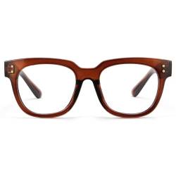 Cyxus Nerd-Brille Ohne Stärke Blaulichtfilter Brille Herren Damen Mode Retro Brillenfassung Stil für PC TV Tablet Unisex （8153T29 Braun） von Cyxus