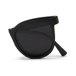 Cyxus Sonnenbrille Herren Damen Faltbare Leichtes TR90 Polarisiert Sonnenbrille UV 400 für Fahren Angeln Reisen (1103 Schwarz) von Cyxus