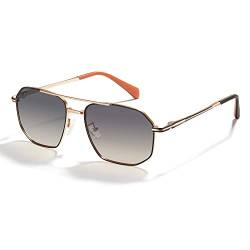 Cyxus Sonnenbrille Herren Damen Polarisiert Retro Klassisch Sonnenbrillen mit UV Schutz Fahrer Brille für Wandern Motorradfahren Golfen und Fischen (16-Braune Linsen Gold Rahmen) von Cyxus