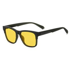 Cyxus Sonnenbrille Herren Damen Quadrat Polarisiert Sonnenbrille UV400 Schutz für Fahren Angeln Reisen （Gelb） von Cyxus
