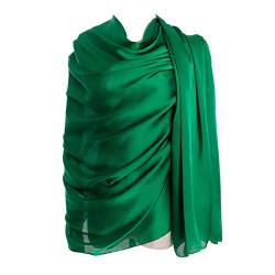 Cyzlann Damen Schals 100% Seide Lange Leichte Schals für Frauen, dunkelgrau, Einheitsgröße von Cyzlann