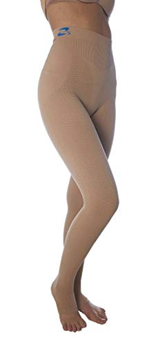 CzSalus Lange Strumpfhose, schlank machende Kompressions-Leggings (18-21 mmHg) Unterstützung Lipödem-Lymphödem (Nude, L) von CzSalus