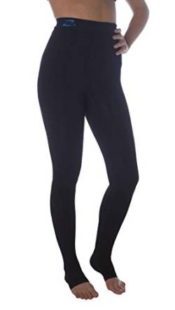 CzSalus Lange Strumpfhose, schlank machende Kompressions-Leggings (18-21 mmHg) Unterstützung Lipödem-Lymphödem (Schwarz, 3XL) von CzSalus