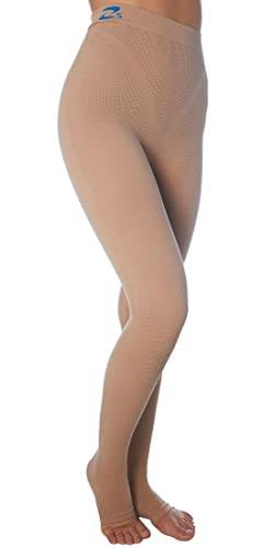 CzSalus Lange Strumpfhose, schlank machende Kompressions-Leggings (25-30 mmHg) Unterstützung Lipödem-Lymphödem POTS (Nude, Ls) von CzSalus