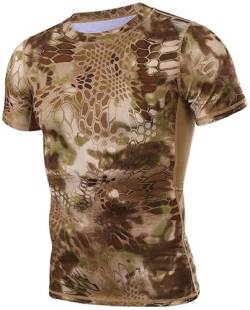 Czen Sport-T-Shirt, Herren, Militärhemd, Camouflage, schnell trocknend, taktisches T-Shirt, kurzärmelig, Zm., L von Czen