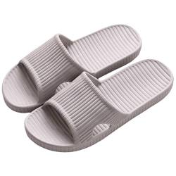 Czgcpyc Duschsandalen, Duschpantoffeln, Rutschfeste Innen- und Außenbodensandalen, Weiche Schaumstoffe, Badeschuhe, Unisex, EU 43/44, Grau von Czgcpyc