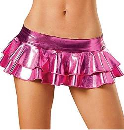 Czizitong Glänzender Metallic-Pole Dance Minirock Jazz Hip Hop Dessous Clubwear (Rose) von Czizitong