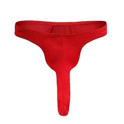 Czizitong Herren Elephant Bulge Pouch Tanga Unterwäsche Herren Tanga G-String Unterhose (Rot) von Czizitong