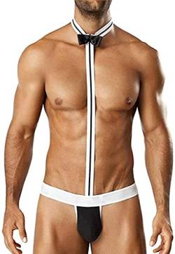 Czizitong Sexy Borat Manikini Badeanzug Tanga Halloween Kostüm für Herren Lustiger G-String (Schwarz) von Czizitong