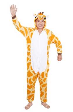 D'BOON Erwachsene Kinder Giraffe Onesie Animal Pyjama einteiliges Nachtwäsche-Kostüm(Fit für Höhe(155-164cm)) von D'BOON