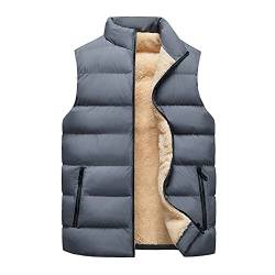 D-Rings Herren Weste Fashion Stehkragen Dicker Leibwärmer Weste Leichte Steppweste Lässige Ärmellose Jacke Mantel Outdoor Weste Winddichte Daunenweste Mit Reißverschluss Taschen von D-Rings