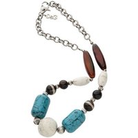 D&G Collier Pebble, Edelstahl, mit verschiedenen Elementen, 70cm lang, Karabiner von D&G