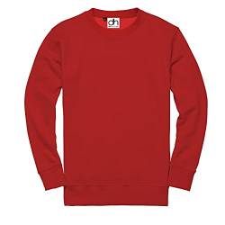 D&H CLOTHING UK Premium Sweatshirts Einfarbig Arbeitskleidung Casual Crewneck Jumper Sweater Sport Freizeit Fleece, rot, 3XL von D&H CLOTHING UK