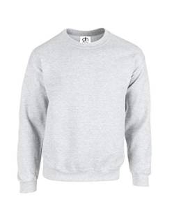 Premium Sweatshirts Einfarbig Workwear Casual Crewneck Pullover Sweater Sport Freizeit Fleece, grau, 3XL von D&H CLOTHING UK